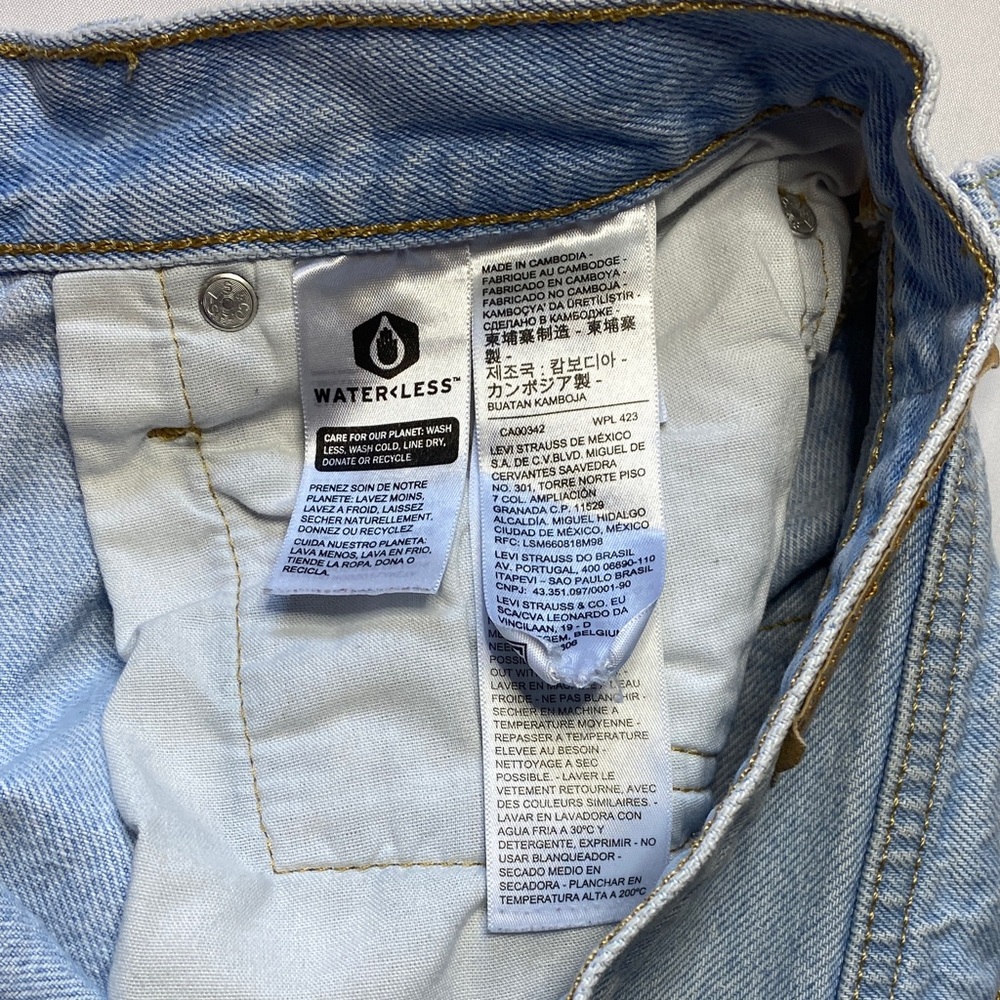 Levi's Light Blue Ripped Jean Shorts - Picture 6 of 10